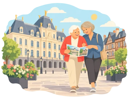 Accompagnant Mamie Lucette et un senior au parc du Thabor à Rennes